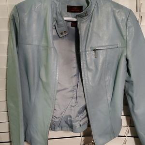 Baby blue leather danier